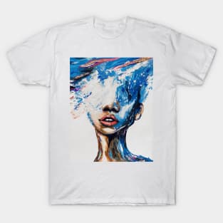 Ocean Girl Overthinking and Crashing in Waves of Glitter T-Shirt